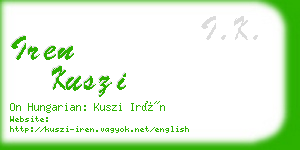 iren kuszi business card